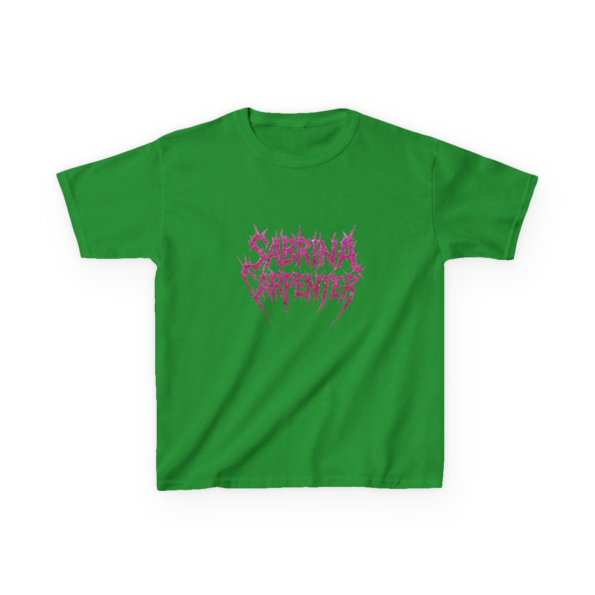 Sabrina Carpenter Death Metal Logo Pink Glitter Style Kids T-Shirt - alternate angle 5, merchandise