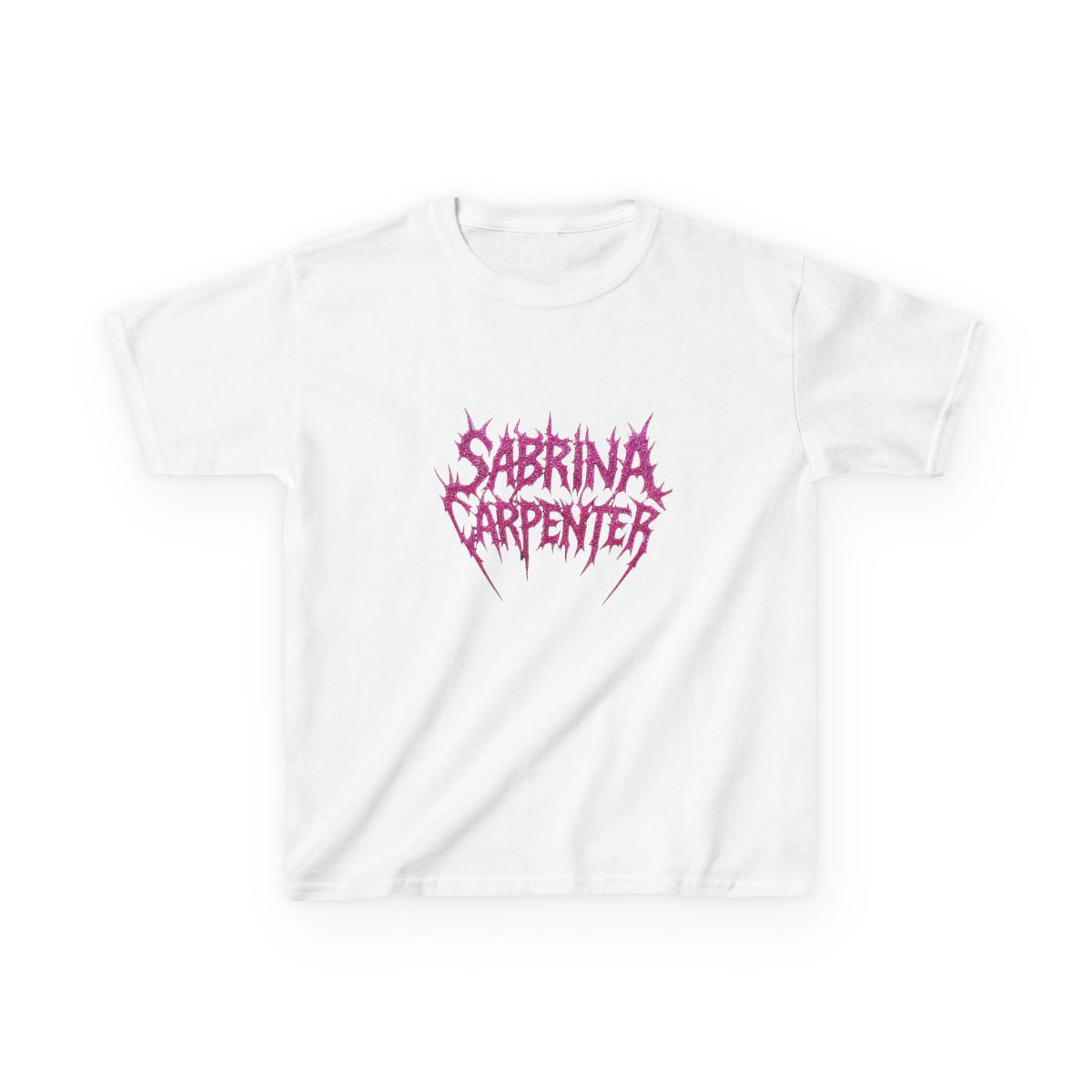 Sabrina Carpenter Death Metal Logo Pink Glitter Style Kids T-Shirt